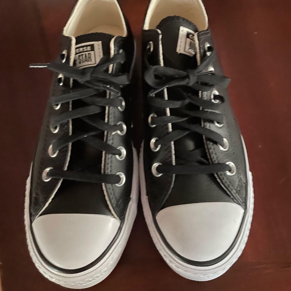 Platform leather converse